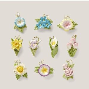 Lenox Celebrate Flowers 10 Piece Ornament Set